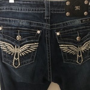 Miss Me Bling Pocket Jean Capris 28